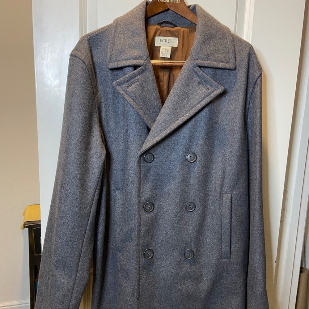 J. Crew Men's Gray Wool Peacoat